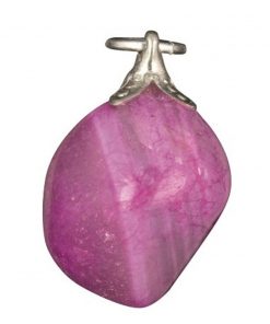 Agaat klein (gekleurd) roze edelsteen hanger