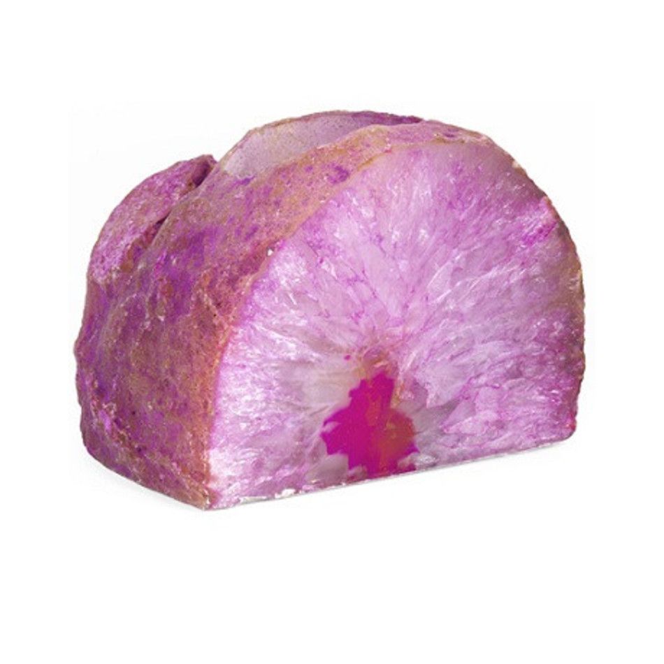 Agaat roze theelichthouder (gekleurd)