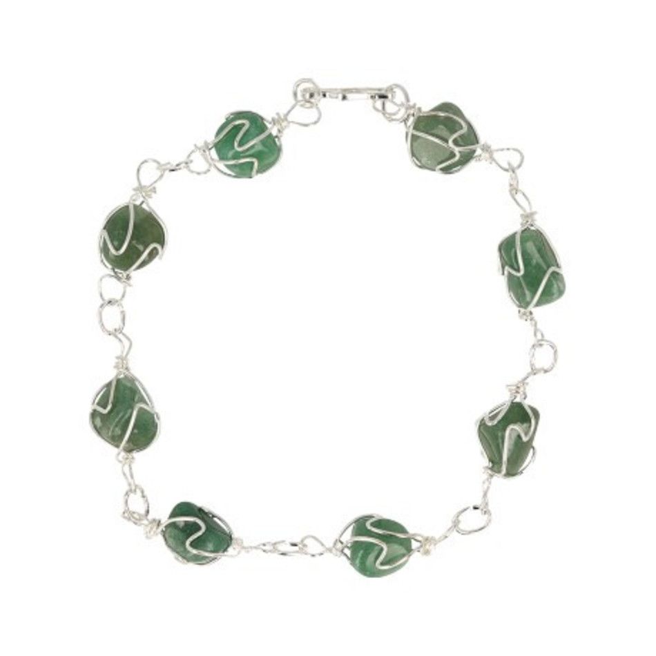 Armband / enkelband Aventurijn groen edelsteen wire