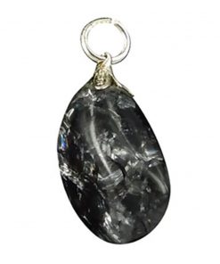 Bergkristal edelsteen hanger crackle grijs (gekleurd)