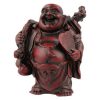 Boeddha rood, 9 cm, knapzak en spiegel