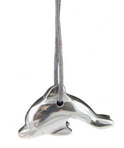 Dolfijn hanger Hematiet doorboord