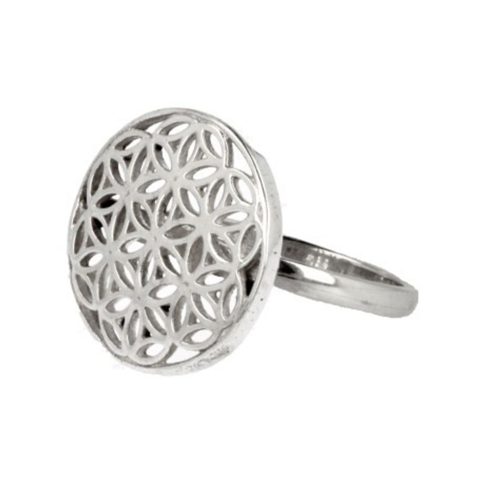 Flower of life ring zilver - mt 16,5