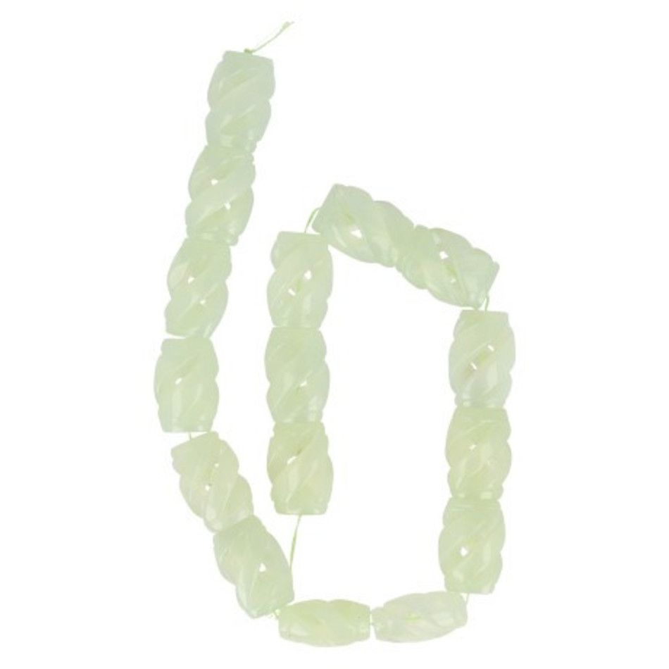 Jade kralen streng bewerkt 25x16 mm