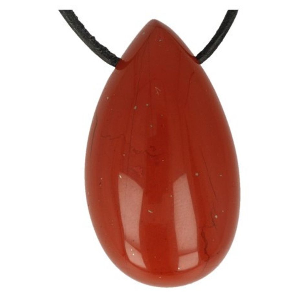 Jaspis rood edelsteen druppel hanger