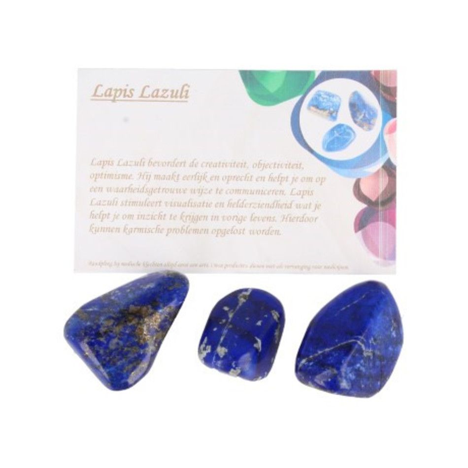 Lapis lazuli AA 100 gr. trommelstenen (mt3) met info