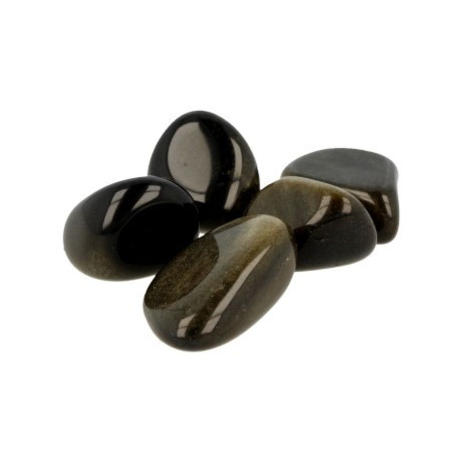 Obsidiaan goud trommelstenen (mt2-3), per gram