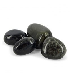 Obsidiaan zilver trommelstenen (mt3), per gram