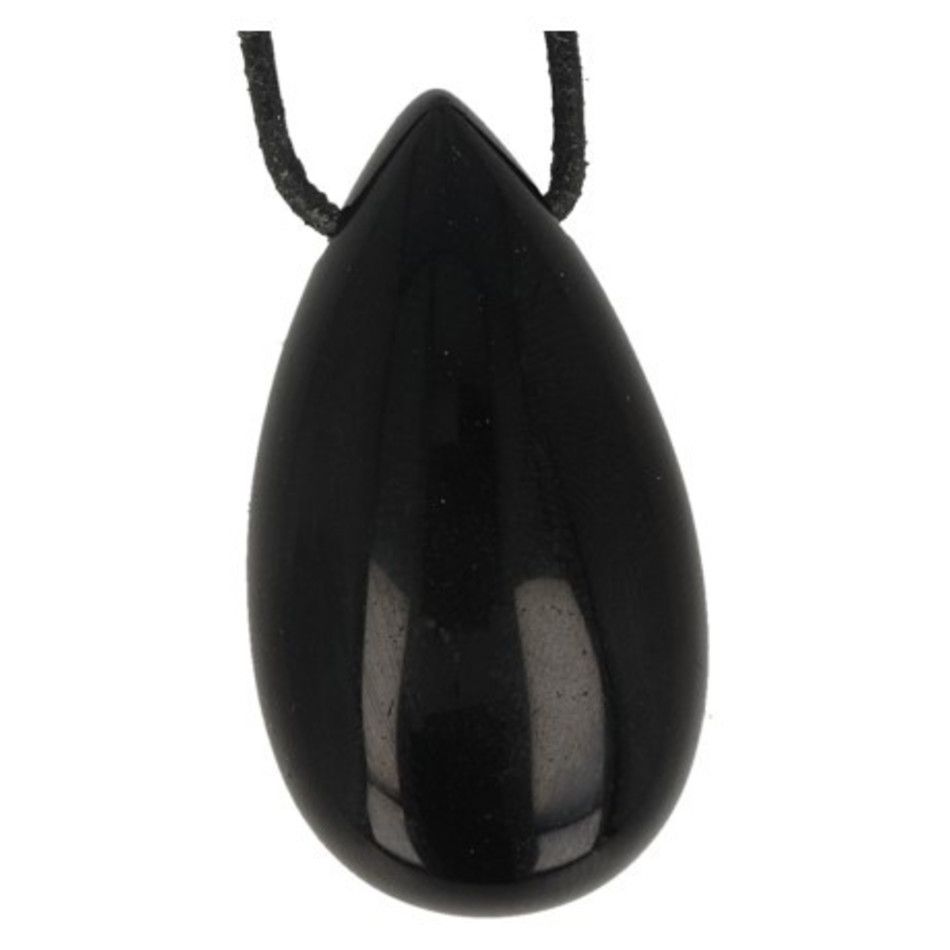 Obsidiaan zwart edelsteen druppel hanger