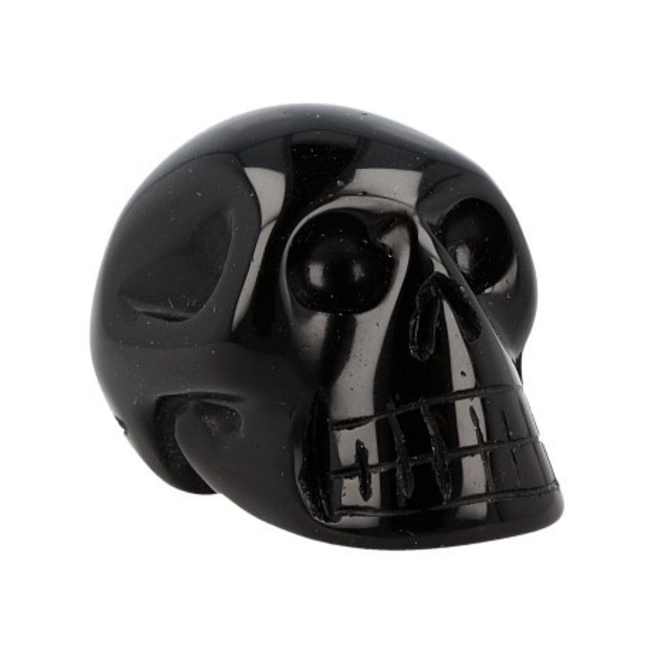 Obsidiaan zwart schedel 40 mm