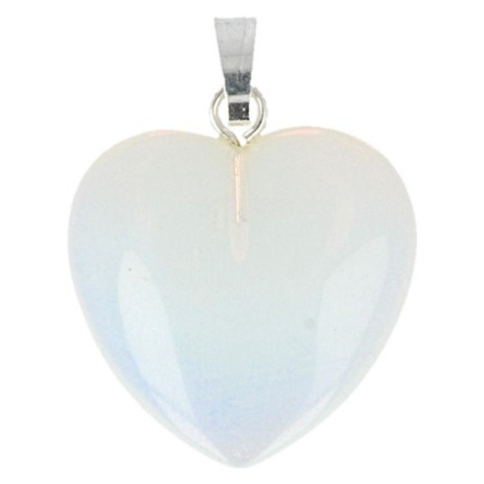 Opaliet hart hanger 20 mm (synth)