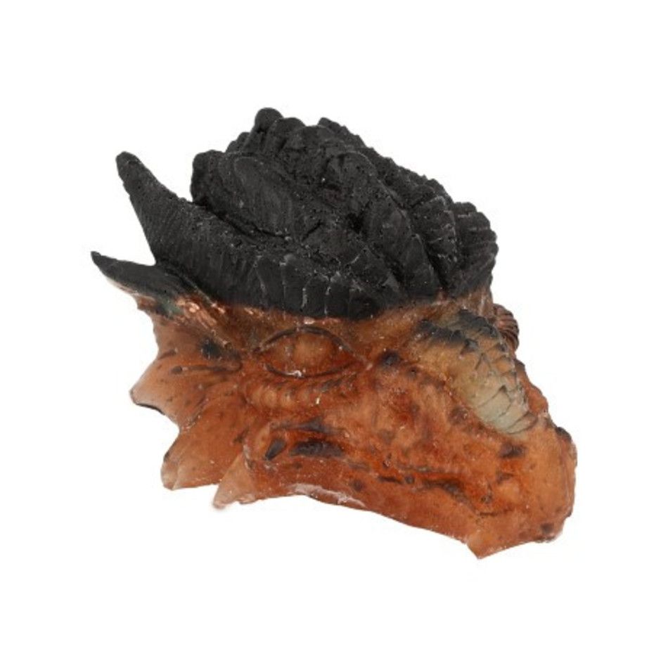Orgonite draken schedel oranje/zwart