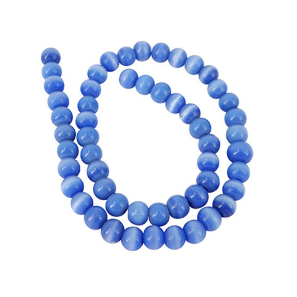 Parelmoer blauw kralen streng (gekleurd) 7 mm