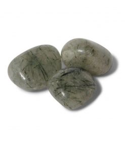 Toermalijn groen in Bergkristal trommelstenen (mt2-3) per gram