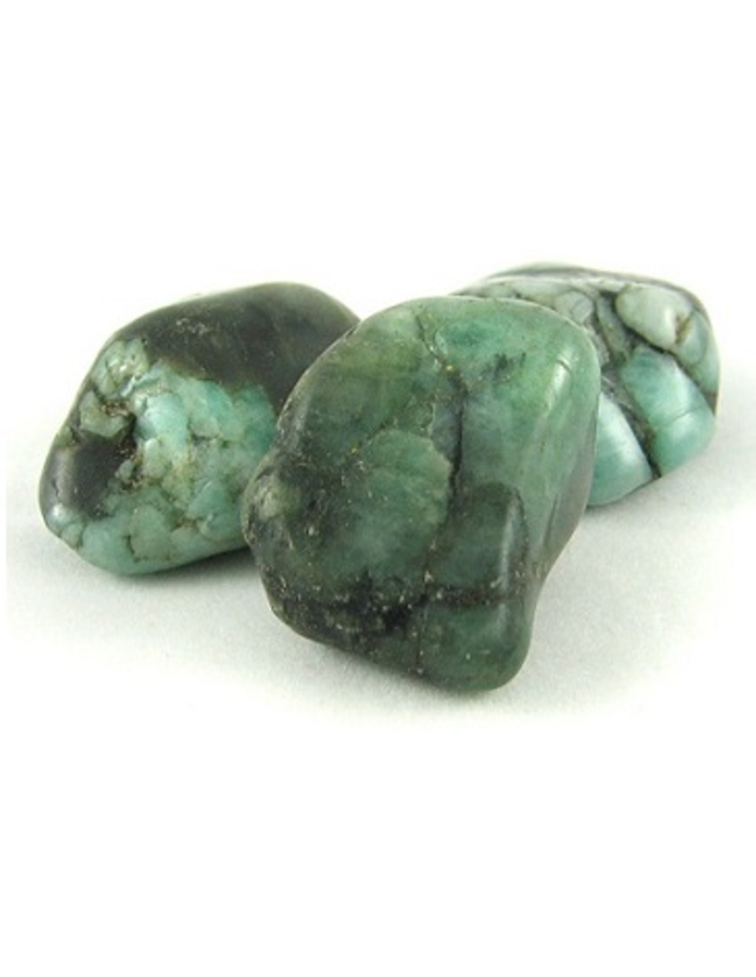 Smaragd 3 st. trommelstenen ca. 25-35 mm