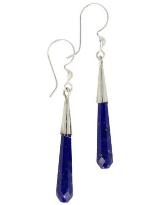 Lapis Lazuli oorbellen zilver staaf