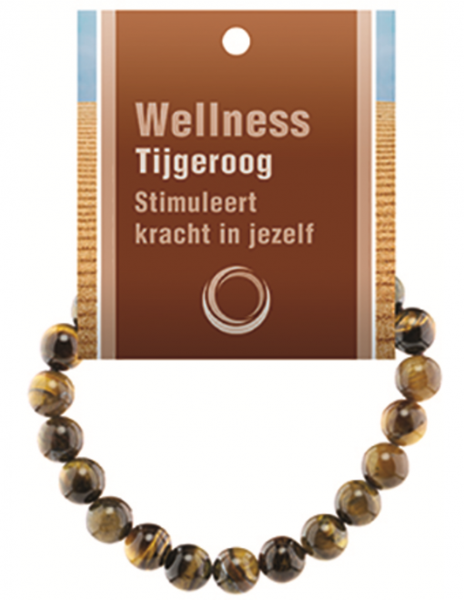 Tijgeroog powerbead armband + kaart