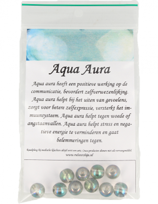 Kralen Aqua Aura licht 8 mm - 10 st.