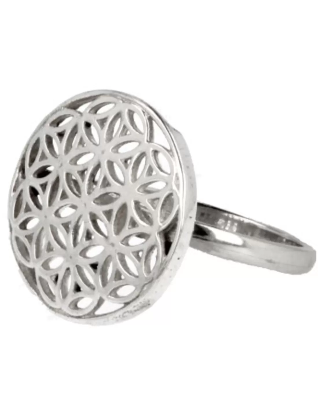 Flower of life ring zilver - mt 17