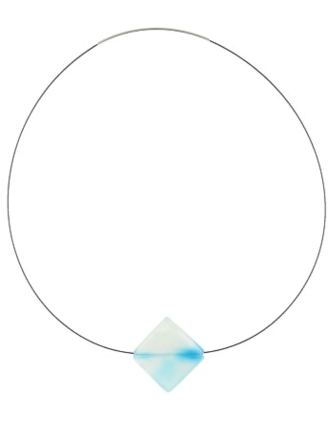 Draadketting met hanger Agaat blauw (bijgekleurd)